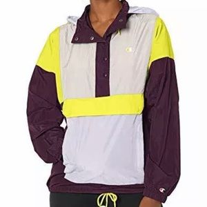 NWT champion color blocked snap windbreaker purple